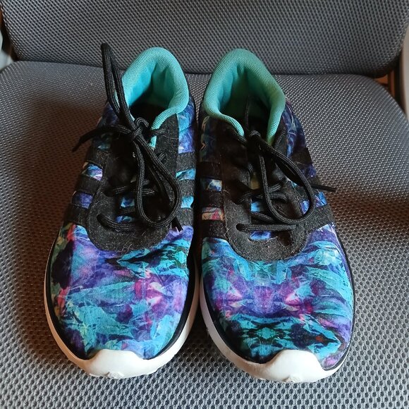 Womens Adidas Running Sneakers Size 8 - Purple/Blue Pretty "Cracked Ice" Pattern - Picture 5 of 8